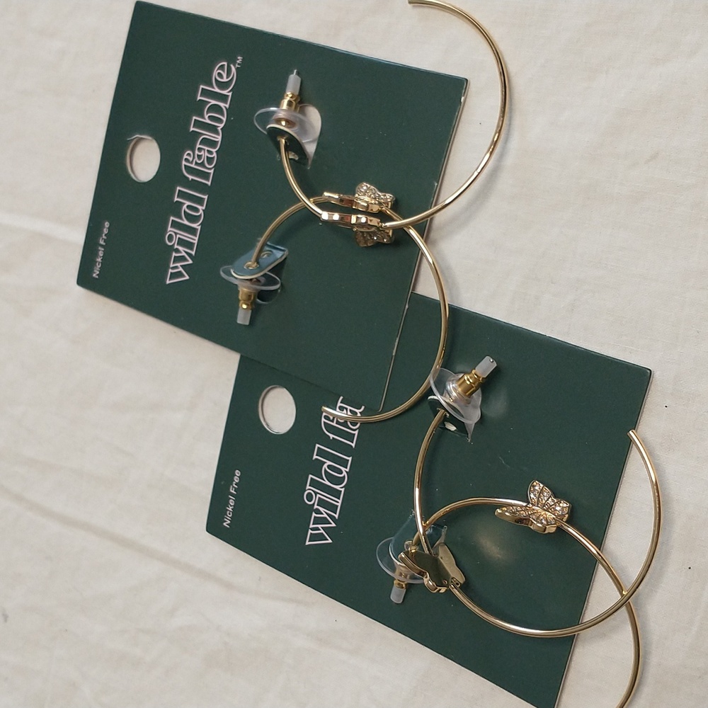 Wild Fable Butterfly Hoop Earrings
